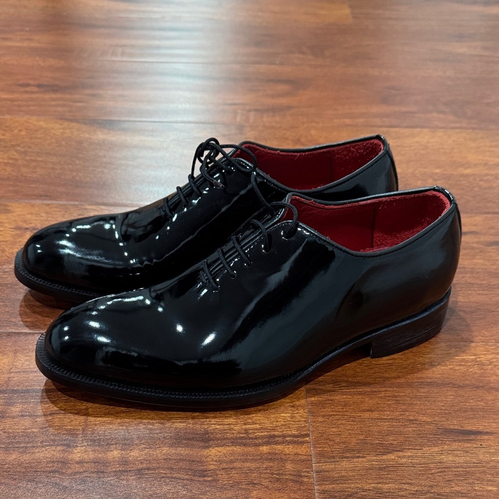 Classic Black Men's Dress Shoes Dandelion black patent leather flats